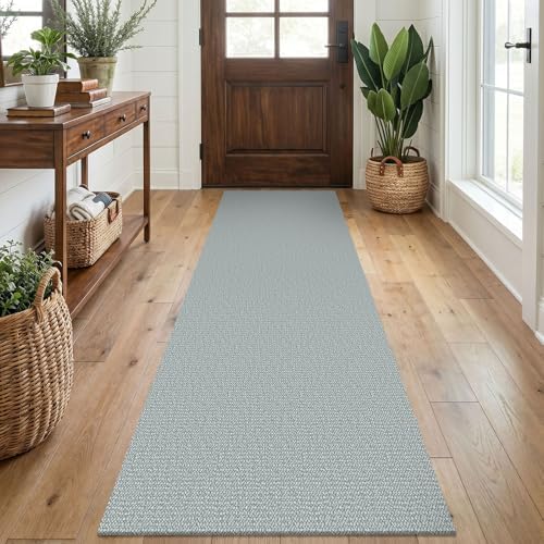 EARTHALL Washable Runner Rug, Non Slip Kitchen Rug, 2x7 Ft, Turquoise/Gray