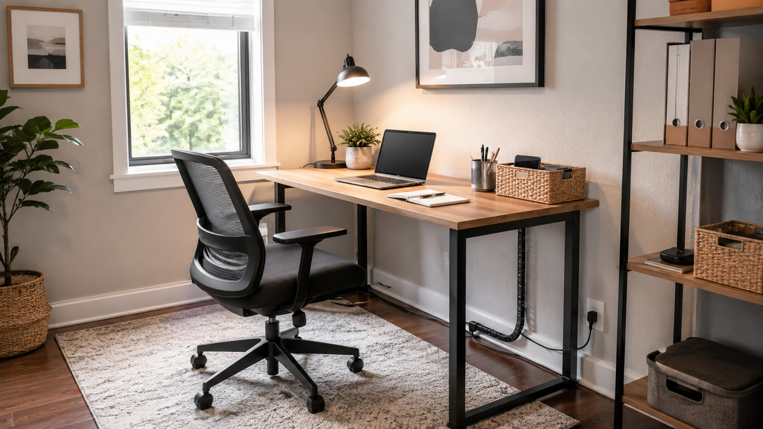 How to Make Your Home Office Feel Cleaner Without Hiding Everything