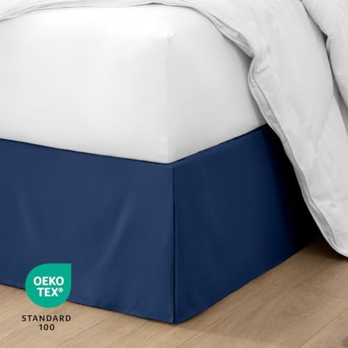 Bare Home Bed Skirt 15-Inch Drop 1800 Ultra-Soft (Twin XL, Dark Blue) - Image 6