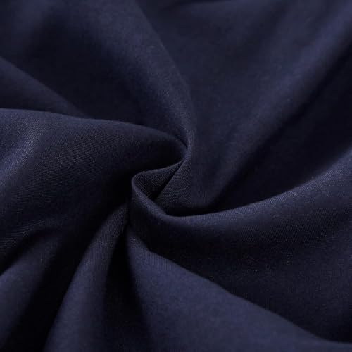 MEILA Wrap Around Bed Skirt for Queen & King Beds, 12" Drop, Navy Blue - Image 6