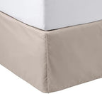 Amazon Basics Lightweight Pleated Bed Skirt, Wrinkle and Fade Resistant, Machine Washable, Queen, Taupe by AmazonBasics