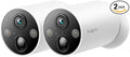 Tapo MagCam 2K+ - 2025 Wirecutter Best Outdoor Security Camera & PCMag Editors' Choice, Wireless Battery Power, Magnetic Mount, Subscription-Free SD Storage or Cloud, Person/Vehicle Detection, 2-Pack