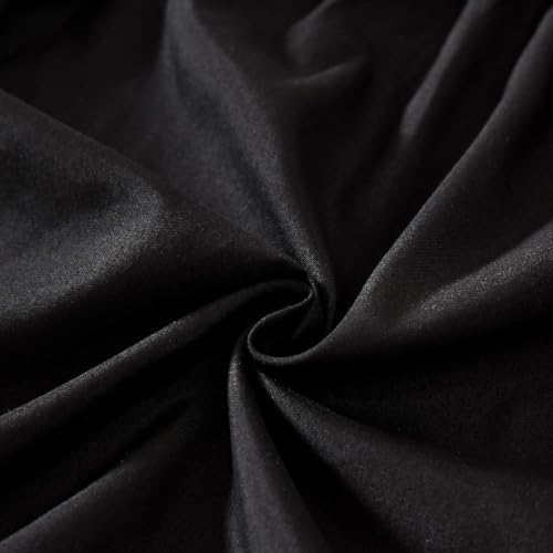 MEILA Wrap Around Elastic Bed Skirt for Queen & King Beds, 12" Drop, Black - Image 4