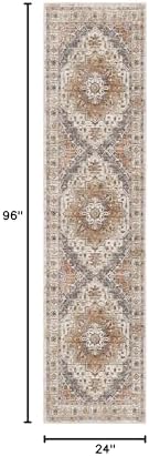 Madane Hallway Runner Rug 2x8 Washable Kitchen Rugs Non-Slip, Turmeric/Grey - Image 2