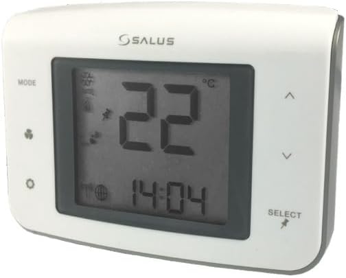 SALUS Wired Fan Coil Thermostat – Adjustable Temperature-Controlled Thermostat for 2- Pipe & 4-Pipe Systems, 3-Speed Fan Control, Automatic Heating/Cooling Changeover, ZigBee Electric Control