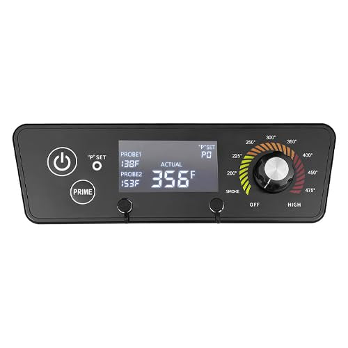 Upgraded Control Board for Pit Boss Wood Pellet Grills, Pit Boss Control Panel Thermometer Controller Replacement Compatible with Pit Boss P7-340/700/1000/540/440FB1 Matte Black with LCD Display