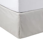 Amazon Basics Lightweight Pleated Bed Skirt, Machine Washable, Wrinkle and Fade Resistant, Queen, Light Grey, 16-Inch Drop by AmazonBasics