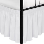 Wrap Around Queen Size Bed Skirt Split Corner 12" Drop-Elastic Dust Ruffle by Biscaynebay