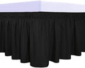 PureFit Wrap Around Ruffled Bed Skirt, Black, Twin/Full - 22" Drop by PureFit