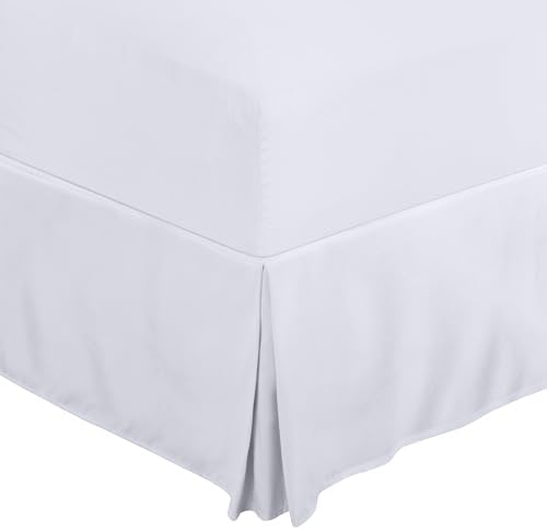 Utopia Bedding Valance Sheet Single - Soft Brushed Polyester-Microfibre - Pleated - Fits Under The Mattress & Down to The Floor - Base Bed Skirt (White) by UTOPIABEDDING