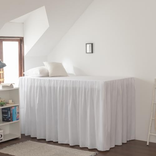 Dorm Room Bed Skirt Twin XL, College Dorm Room Essentials - White, 46 Inch by xuandian