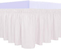 PureFit Wrap Around Ruffled Bed Skirt, Baby Pink, Queen/King - 14" Drop by PureFit