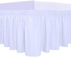 PureFit Wrap Around Ruffled Bed Skirt, White, Queen/King - 22" Drop by PureFit