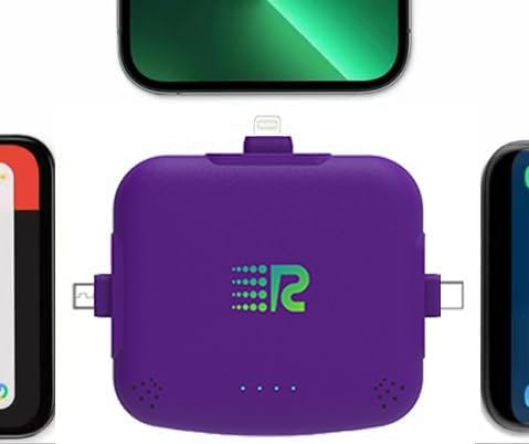 Rush Charge Universal COMET Portable Power Bank – 3200mah, 2.1A High-Speed Fast Charging - Apple Lightning, Type C, Micro-USB Charges 3 Devices at a Time Pre-Charged Compatible with iPhone 17 16 15 14
