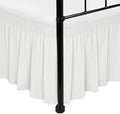Wrap Around Bed Skirt Split Corners Twin & Twin XL-Dorm Elastic Dust Ruffle by Biscaynebay