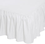 Amazon Basics Lightweight Ruffled Bed Skirt, Classic Style, Soft and Stylish 100% Microfiber with 16" Drop, Wrinkle Resistant, Machine Washable, Queen, Bright White, Solid - Image 2