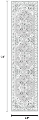 Yamaziot Washable Runner Rug, 2x8 Non-Slip Boho Vintage Hallway Kitchen Rug - Image 2