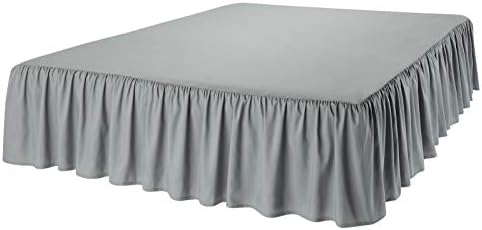 Amazon Basics Wrinkle Resistant Machine Washable Ruffled Bed Skirt, Fade Resistant 100% Microfiber with 16" Drop, Queen, Dark Grey - Image 2