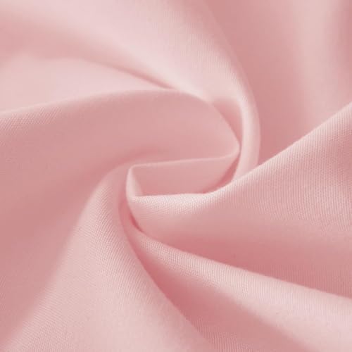 MEILA Wrap Around Bed Skirt Three Fabric Sides Elastic Dust Ruffled 12 Inch Tailored Drop,Easy to Install Fade Resistant-Pink, Queen/King - Image 5