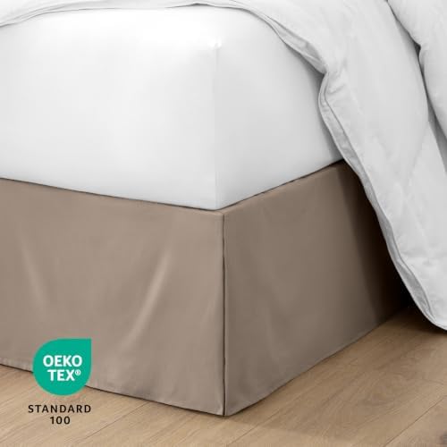 Bare Home Bed Skirt 15-Inch Drop 1800 Ultra-Soft (Full, Taupe) - Image 6
