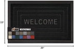 GORILLA GRIP WeatherMAX Door Mat, Indoor Outdoor Use, 35x23, Black Welcome - Image 2