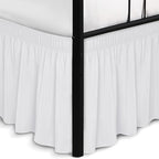 Wrap Around Bed Skirt Split Corners Twin & Twin XL-Dorm Elastic Dust Ruffle by Biscaynebay
