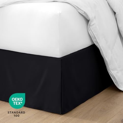 Bare Home Bed Skirt 15-Inch Drop 1800 Ultra-Soft (Twin XL, Black) - Image 6