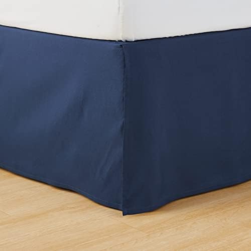 Amazon Basics Lightweight Pleated Bed Skirt, Wrinkle and Fade Resistant, Machine Washable, King, Navy Blue, 16-inch Drop - Image 7