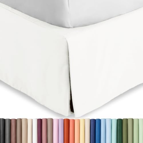Bare Home Bed Skirt 15-Inch Drop 1800 Ultra-Soft (Cal King, Antique White) by BareHome