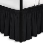 Wrap Around Bed Skirt Split Corners Twin & Twin XL-Dorm Elastic Dust Ruffle by Biscaynebay