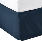 Amazon Basics Lightweight Pleated Bed Skirt, Fade Resistant, Wrinkle Resistant, Machine Washable, Queen, Navy Blue by AmazonBasics