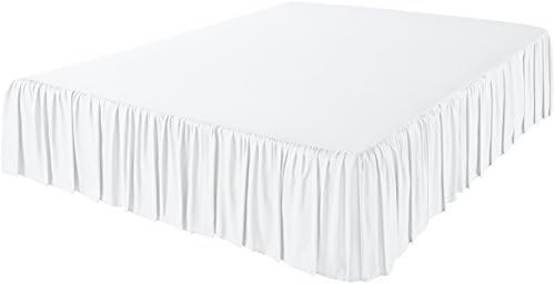 Amazon Basics Ruffled Bed Skirt, Classic Style, Wrinkle and Fade Resistant, Machine Washable, 16" Drop, Full, White - Image 3