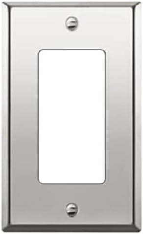 ENERLITES Decorator Switch or Outlet Metal Wall Plate, Stainless Steel 201, Corrosion Resistant, Size 1-Gang 4.50" x 2.76", 7731-PC, Polished Chrome, Silver