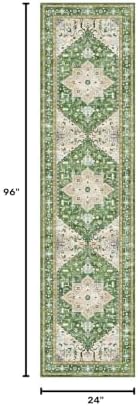 Yamaziot Washable Runner Rug, 2x8 Non-Slip Boho Vintage Hallway Kitchen Rug - Image 2