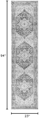 Yamaziot Washable Runner Rug, 2x8 Non-Slip Boho Vintage Hallway Kitchen Rug - Image 2