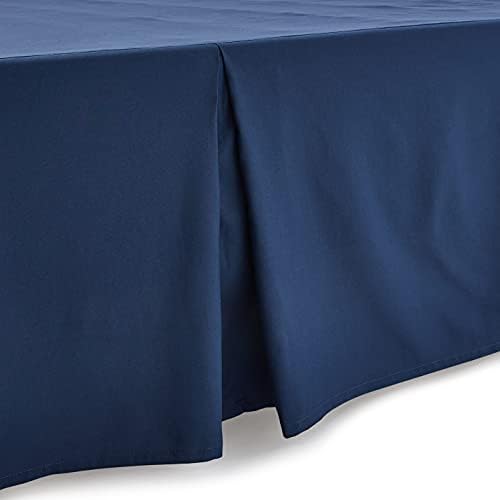 Amazon Basics Lightweight Pleated Dust Ruffle Bed Skirt, Wrinkle and Fade Resistant, Machine Washable, Full, Navy Blue - Image 4