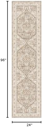 Yamaziot Washable Runner Rug, 2x8 Non-Slip Boho Vintage Hallway Kitchen Rug - Image 2