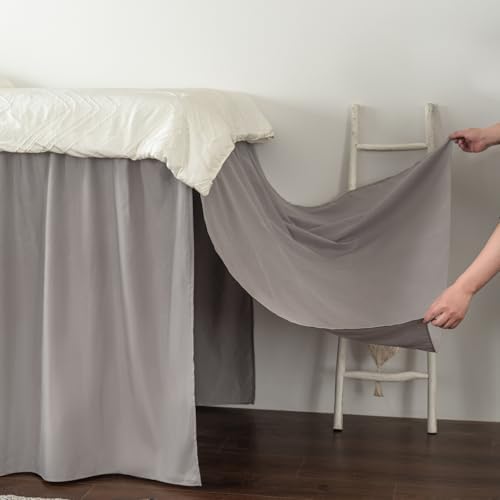 Dorm Room Bed Skirt Twin XL, College Dorm Essentials - Light Grey, 42 Inch - Image 6