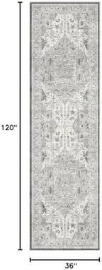 Madane Hallway Runner Rug 3x10 Washable Kitchen Runners 10ft, Ivory/Brown - Image 2