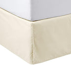 Amazon Basics Lightweight Pleated Bed Skirt, Queen, Beige, Wrinkle Resistant, Fade Resistant, Machine Washable by AmazonBasics