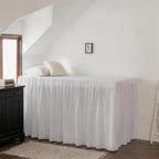 Dorm Bed Skirt Twin XL 30" Drop, College Dorm Room Essentials, White by xuandian