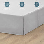 Bare Home Bed Skirt 15-Inch Drop 1800 Ultra-Soft (Full XL, Light Grey) - Image 3