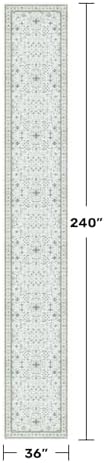 Hazo Haus Oushak 3x20 Wide Hallway Runner Rug - Vintage Turkish Floral, Washable Low Pile Non Slip 20ft Extra Long Runners for Large Kitchen, Hall Way - Blue and Green Décor - Image 2