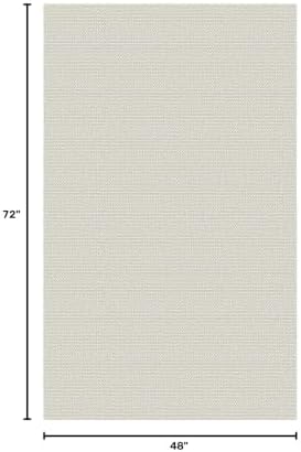 EARTHALL Washable Area Rug, Non Slip Entryway Rug, 4x6 Ft, Cream/Grayish - Image 2