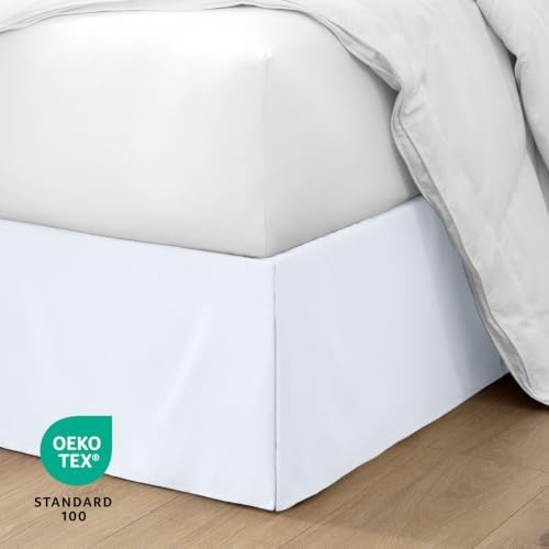 Bare Home Bed Skirt 15-Inch Drop 1800 Ultra-Soft (King, White) - Image 6