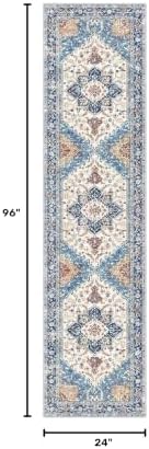 Yamaziot Washable Runner Rug, 2x8 Non-Slip Boho Vintage Hallway Kitchen Rug - Image 2