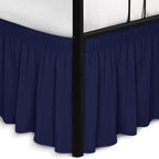 Wrap Around King Size Bed Skirt Split Corner 17" Drop-Elastic Dust Ruffle by Biscaynebay