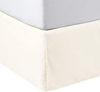 Amazon Basics Lightweight Pleated Bed Skirt, Machine Washable, Wrinkle and Fade Resistant, Queen, Off White by AmazonBasics