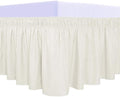 PureFit Wrap Around Ruffled Bed Skirt, Ivory, Queen/King - 14" Drop by PureFit