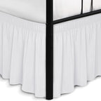 Wrap Around King Size Bed Skirt Split Corner 17" Drop-Elastic Dust Ruffle by Biscaynebay